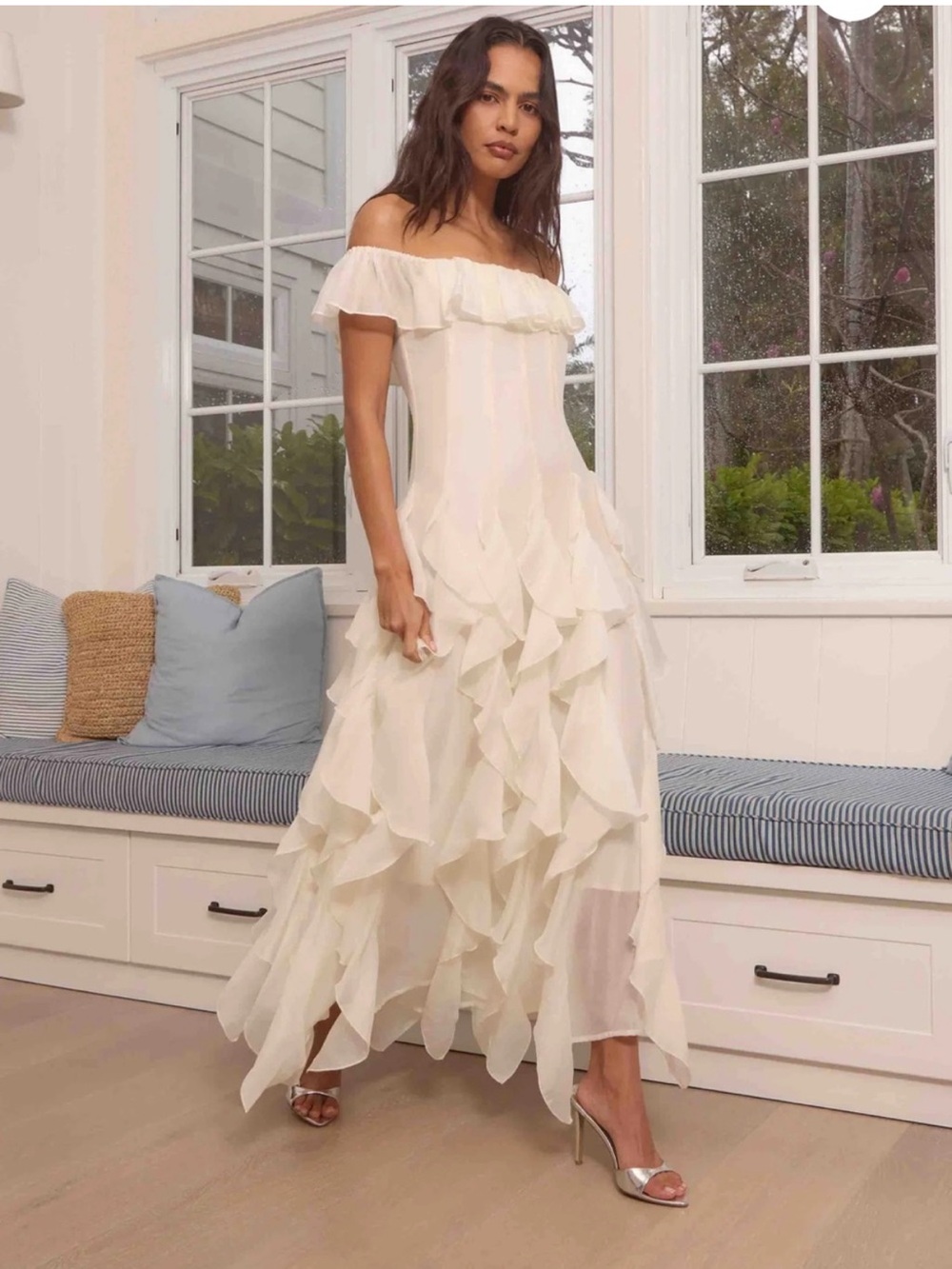 Elliatt Yvette Off the Shoulder Ruffle Gown